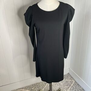 BB Dakota Steve Madden Womens Medium Pullover Shift Dress Black Long Sleeve